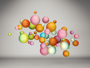 Abstract floating colorful gradient balls