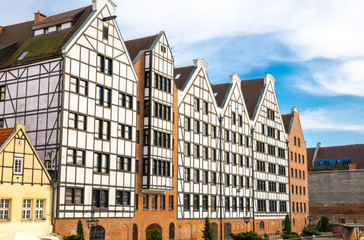 Fototapeta premium Facade of beautiful typical colorful buildings, Gdansk, Poland