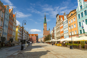 Fototapeta na wymiar Dluga Long Market pedestrian street Dlugi targ square, Gdansk, Poland