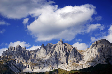 View of Wilder Kaiser Mountains, Tyrol, Austria