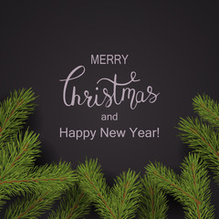 Holiday Vector Lettering background. Merry Christmas concept