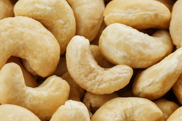 Organic Cashew with no shell on a background