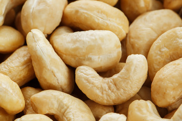 Organic Cashew with no shell on a background