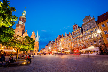 Fototapeta premium Location place Wroclaw Market Square, Poland.