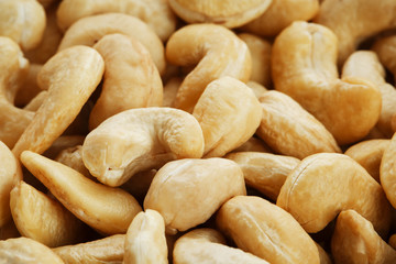 Organic Cashew with no shell on a background