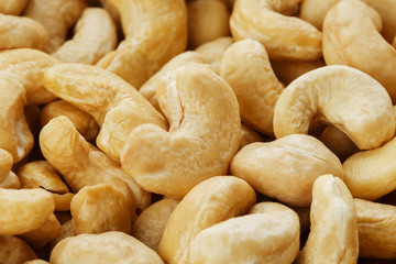 Organic Cashew with no shell on a background