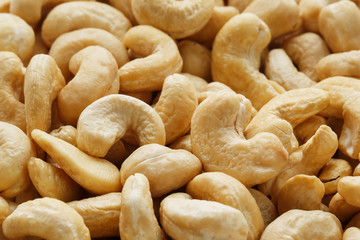 Organic Cashew with no shell on a background