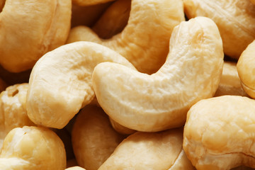 Organic Cashew with no shell on a background