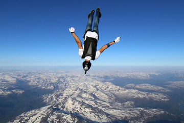 Wingsuit skydiving over Norway
