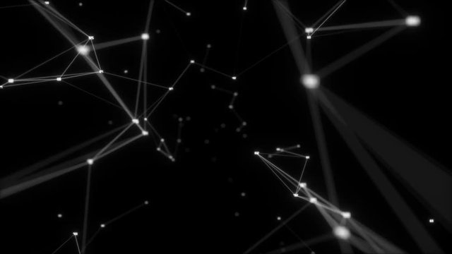 Fly through abstract 3D rendering of a scientific technology data network conveying connectivity, complexity and data flood of modern digital age.Seamless loop.