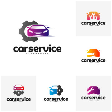 Set of Car Service Logo vector. Car Repair Logo Design Template