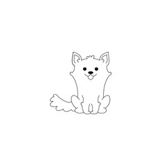 Cute and funny puppy. Vector illustration isolated on white background.