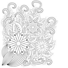 Abstract hand drawn zentangle style frame. Doodle art decorative border.