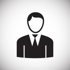 Businessman on white background icon