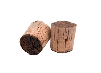 vintage wine cork isolated on the white background