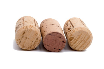 vintage wine cork isolated on the white background