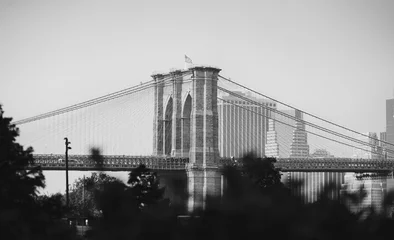 Foto op Canvas Brooklyn Bridge in Black and White © Alberto Lama