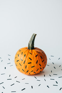 Halloween pumpkin with geometric decoration