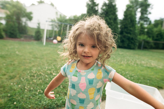 portrait of girl with curly hair