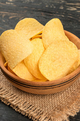 Potato chips in bowl