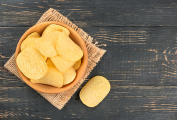 Potato chips in bowl