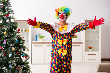 Funny clown in Christmas celebration concept 
