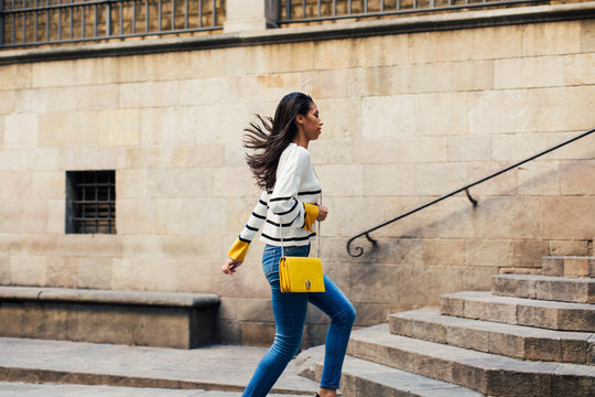 Stylish woman on the street.
