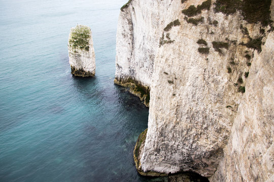Old Harry Rocks in Swanage, UK.