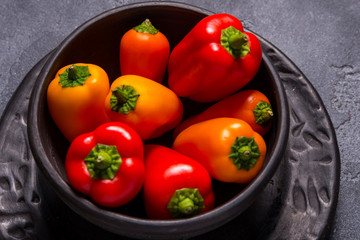 Group of  mini paprica, red, yellow and orange