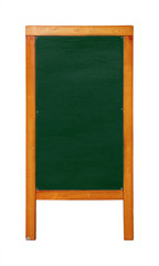 Green standing chalkboard menu in wooden frame