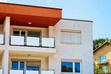 Balcony of Modern residential apartment house Maribor Slovenia