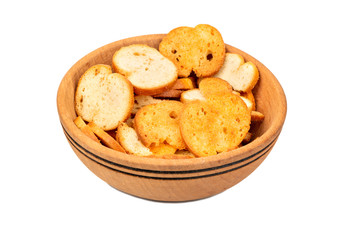 Bruschetta crackers in a bowl