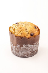 Delicious muffins on white background