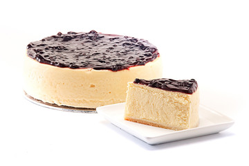Delicious Cheesecake on white background