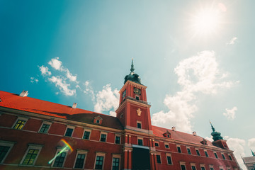 Tower of Royal Castle on Castle Square Old town Warsaw