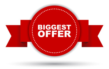 red vector banner biggest offer