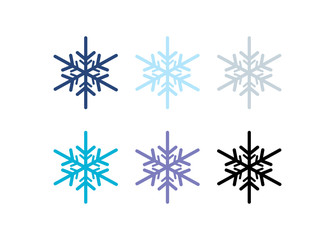 snowflake winter set isolated on white background. snowflakes vector silhouette. Christmas design decorative element