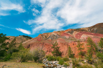 Valley of Mars landscapes in the Altai Mountains, Kyzyl Chin, Siberia, Russia