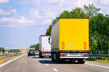 Trucks on road at Poland