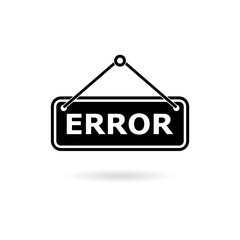 Black Error sign, Error message icon or logo