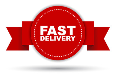 red vector banner fast delivery