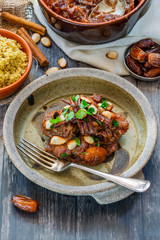 Chicken, date and honey tajine with couscous
