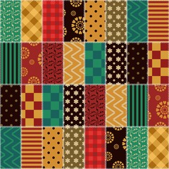 patchwork background with different patterns