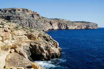 Mediterranean Sea rocks at Malta