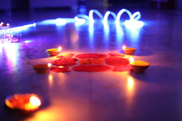 Fototapeta na wymiar beautiful lighting decorated for Diwali festival