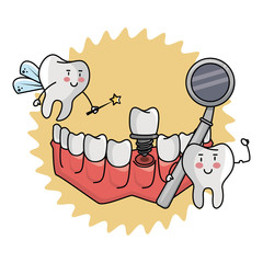cartoon dental care tooth