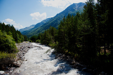 Fototapeta na wymiar Baksan river. Caucasus mountains, Russia
