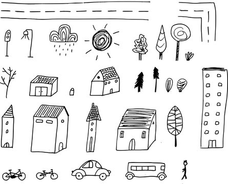 Stadt Illustration Sketch Doodle