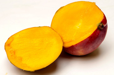 Mangoes surrounded by white background