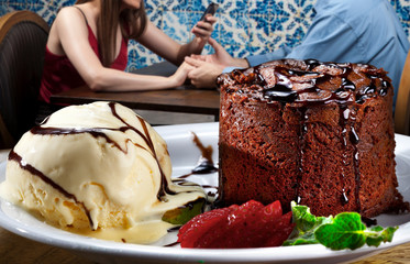 Chocolate fondant lava cake